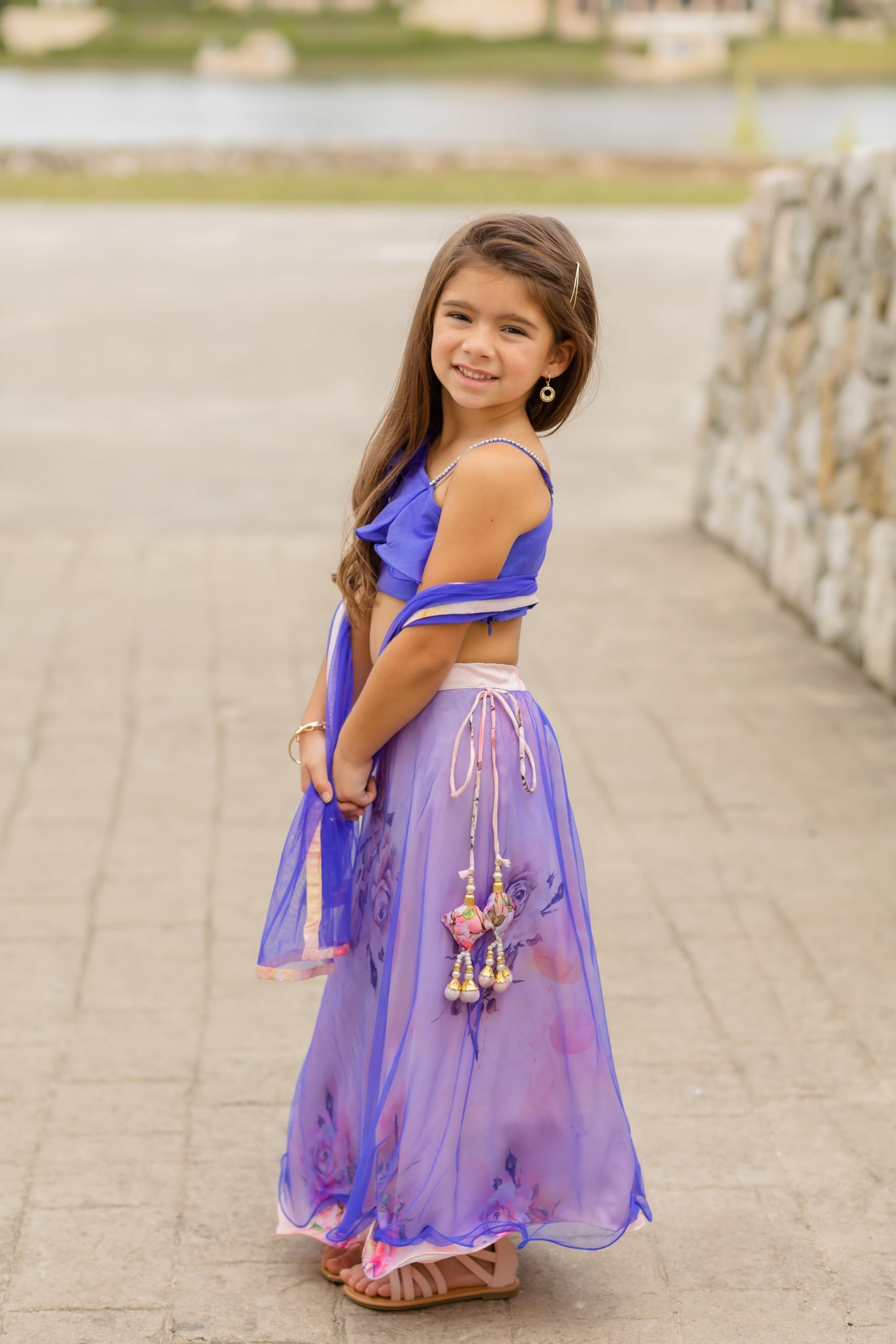 Radha Garba Lehenga Choli Kids Fancy Dress Costume For Girls With Jewellery  - Premium - Multicolor, Kids Dance Costume, बच्चों के नृत्य के कपड़े -  Bookmycostume, New Delhi | ID: 26135574033